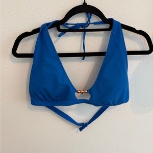Blue Halter Bikini Top